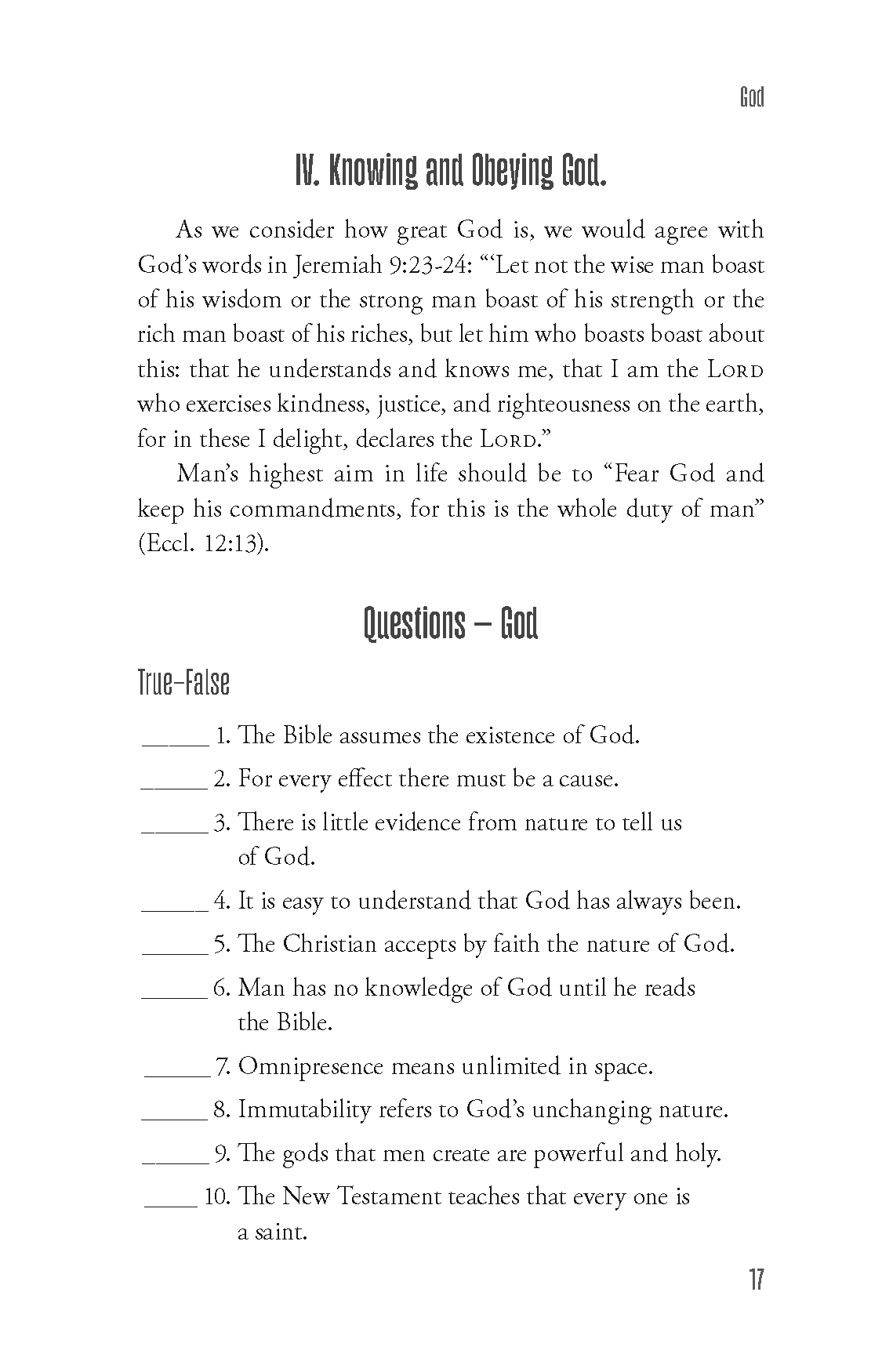 13 Lessons in Christian Doctrine