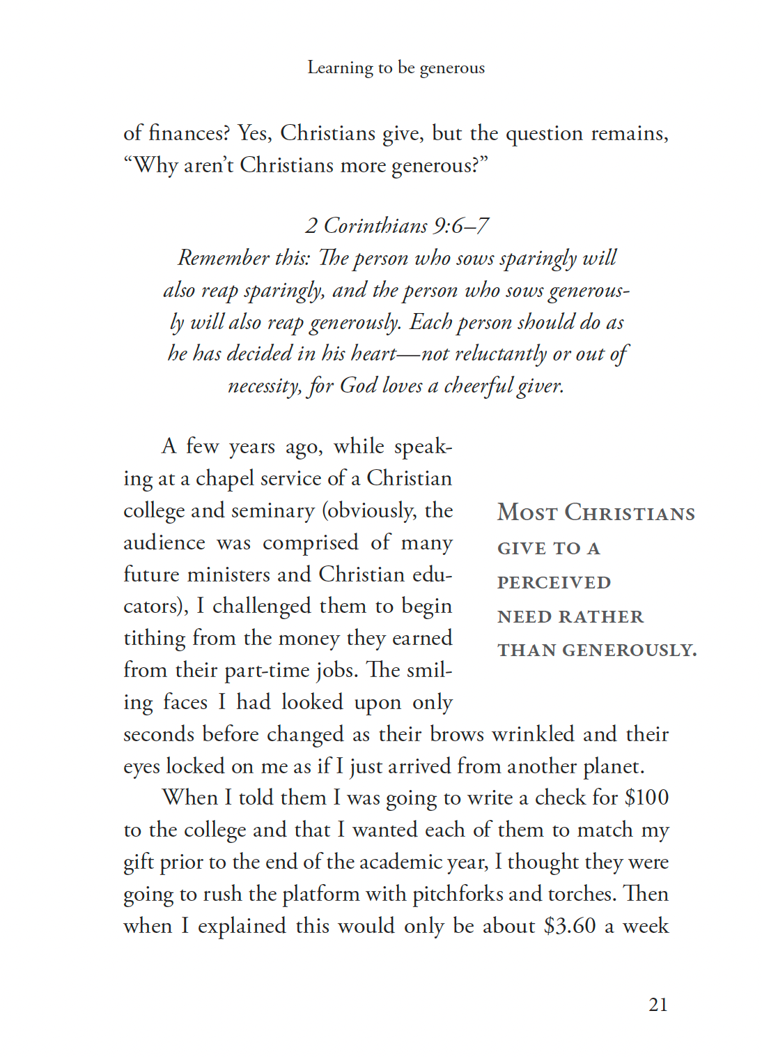 Growing Into Generosity Preorder