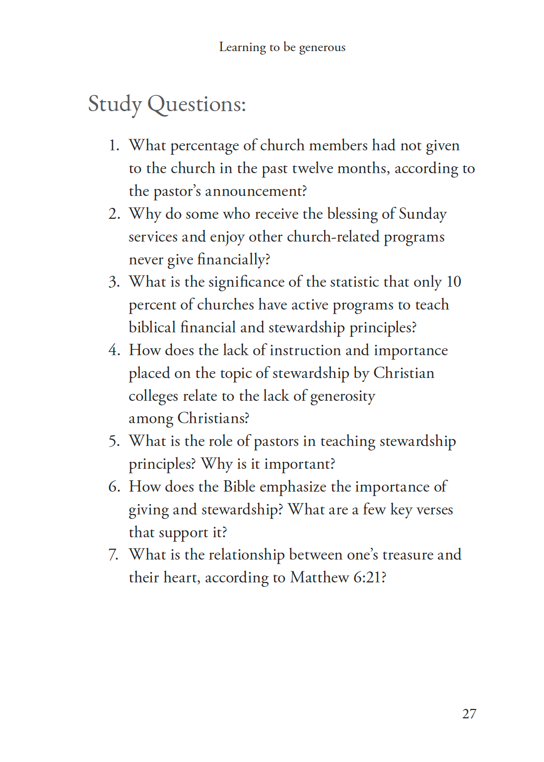 Growing Into Generosity Preorder