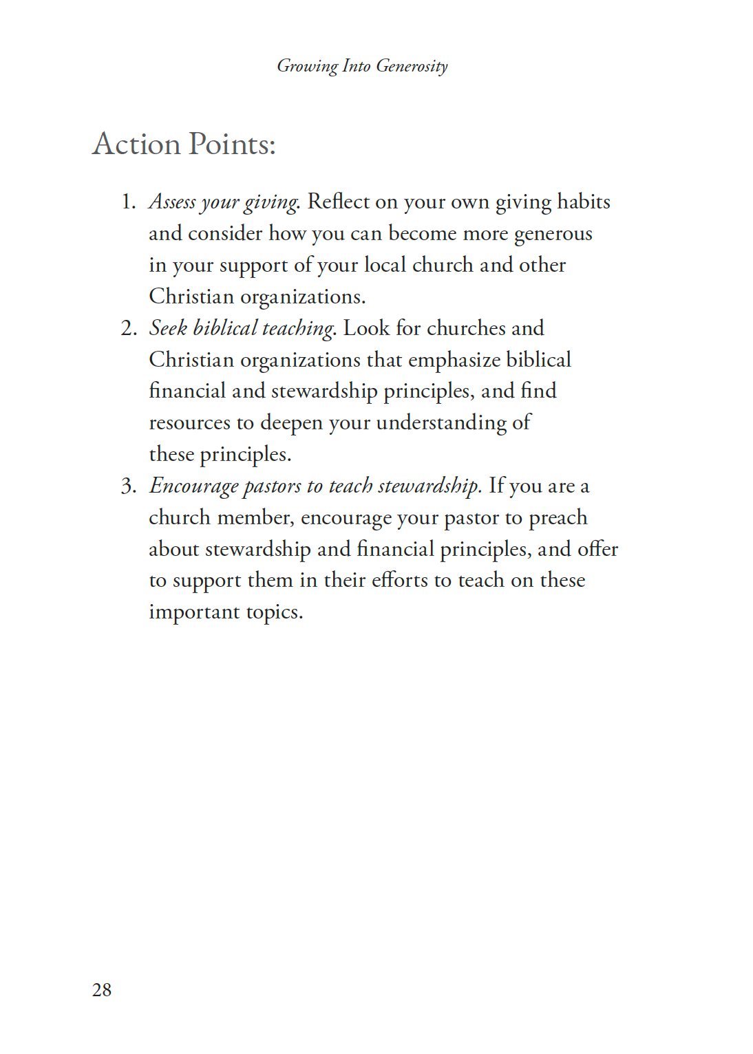 Growing Into Generosity Preorder