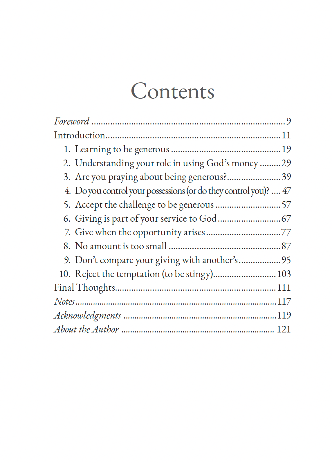 Growing Into Generosity Preorder