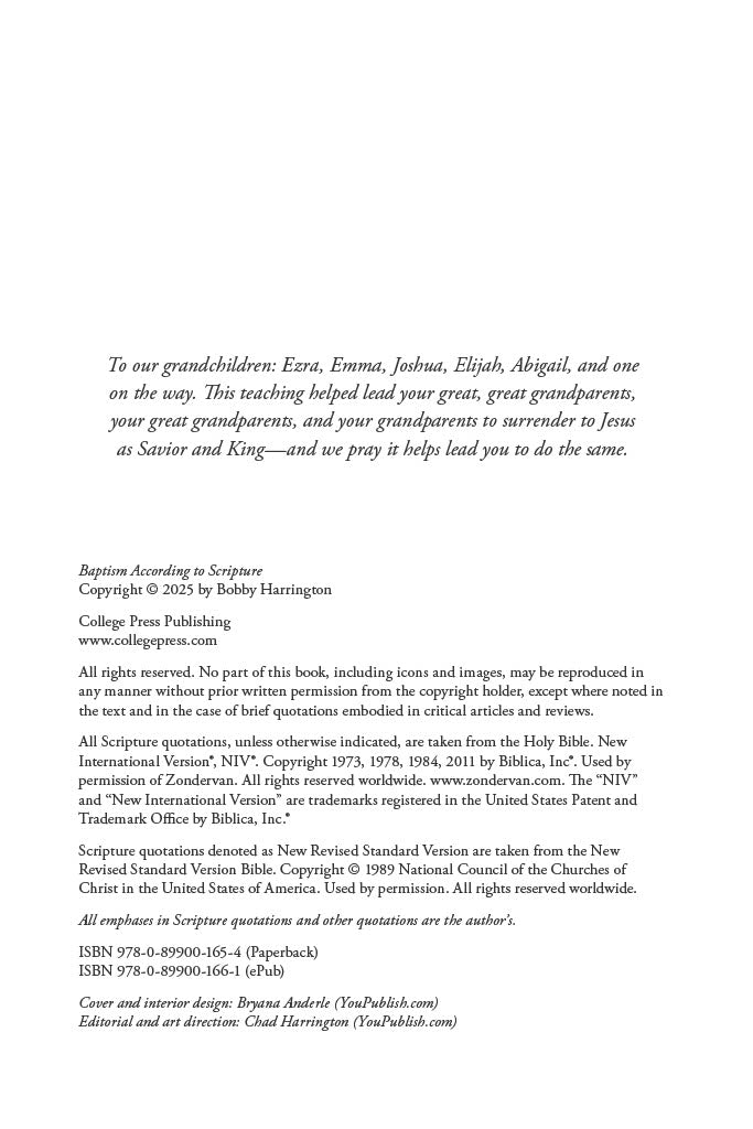 Baptism According to Scripture: A Clear, Short, and Unfiltered Guide