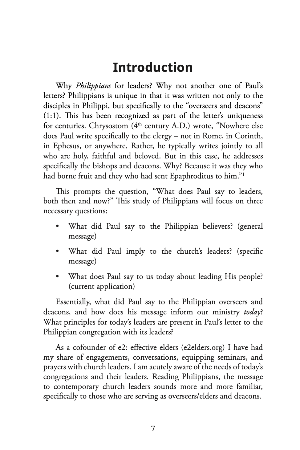 Paul's Letter To Leaders: Philippians for Elders and Deacons