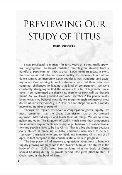 Titus: The Growing Church