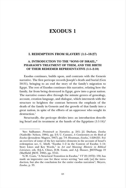A scanned page from a book or journal article titled 'EXODUS 1', showing printed text with a black title and paragraphs on an off-white page.