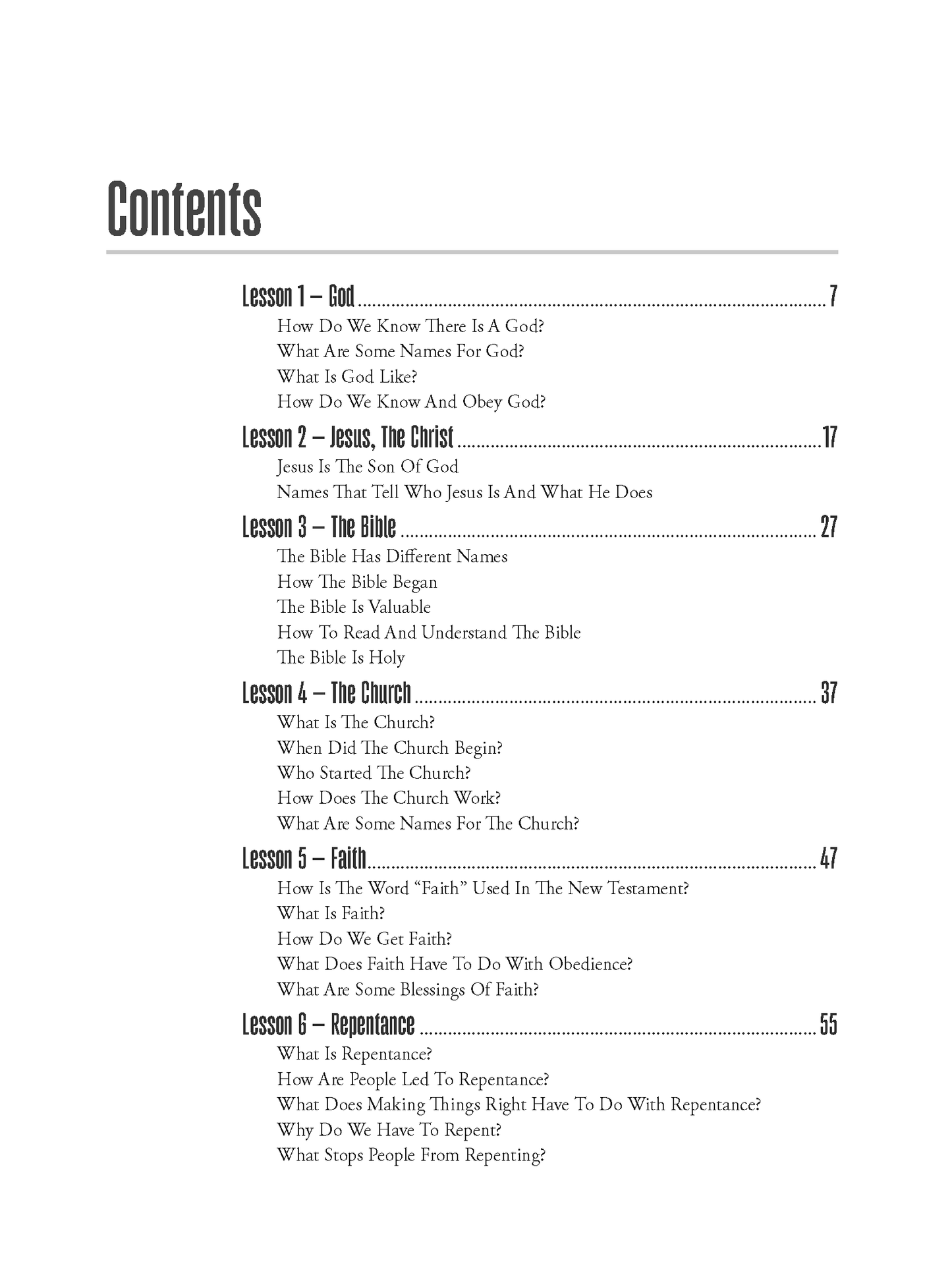 13 Lessons in Christian Doctrine - Youth Edition