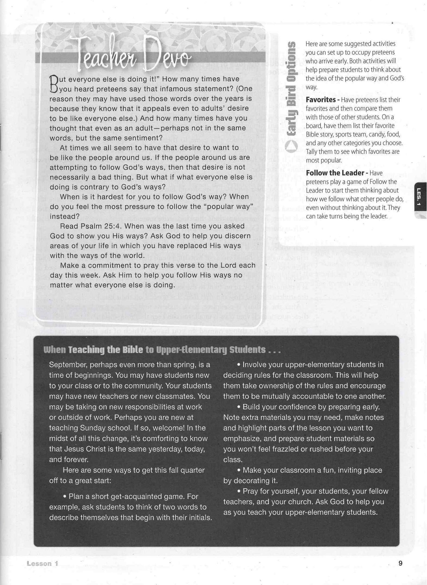 Upper Elementary (4th & 5th) Teacher's Guide