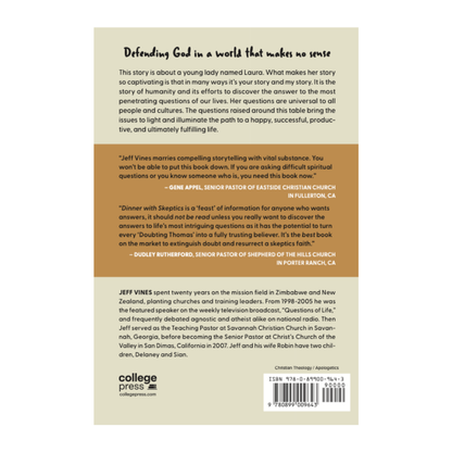 The back cover of a book, featuring a beige background with a brown title band, black text, a brown quote block, and a barcode at the bottom right.